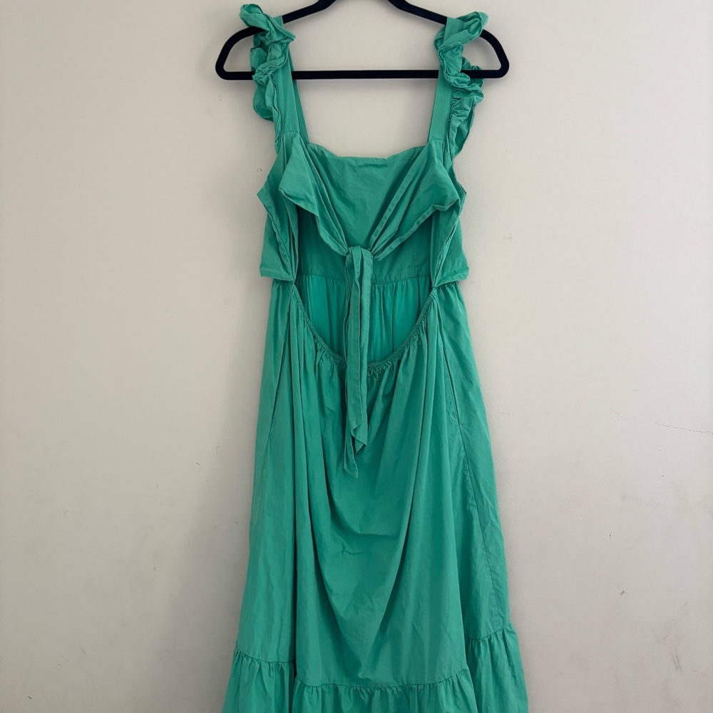 Adelyn Rae Kelly Green Ruffled Sleeveless Dress - Picture 2 of 7